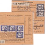 BRD - 30 Pfg. + 1 DM Bed. Deutsche Einheiten ! Paketkarte Bad Rothenfelde 1963