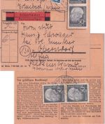 BRD - 4x50 Pfg. Heuss I Schnellpaketkarte Erlenbach - Oberstdorf 1954