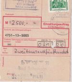 DDR/VGO - 500 Pfg. Bauwerke Einzahlungsmeldung Bad Salzungen 21.9.90