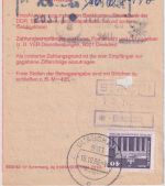 DDR - 70+40 Pfg. Aufbau/Kleinformat u.a. Einzahlungsauftrag Glauchau 16.10.89