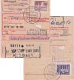 DDR - 70+40 Pfg. Aufbau/Kleinformat u.a. Einzahlungsauftrag Glauchau 16.10.89