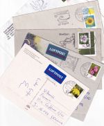 BRD - Freimarken Blumen 5 Einzelfrankaturen (2x Inland/3x n. Italien) 2005/15