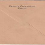 DR - Dt. Gesandtschaft Belgrad Dienstbrief/Frei d. Ablösung ü. Berlin 1935