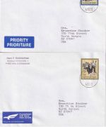 Österreich - Sagen u. Legenden 4 Luftpost Bedarfsbriefe (2xBRD/2xUSA) 1999/2001