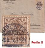 DR - 3 Pfg. Germania Perfin "DKK" Drucksachenbrief Berlin - Heiligenfelde 1912