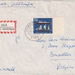 BRD - 70 Pfg. IVA 1965 Lupo-Einschreibebrief n. BELGIEN Schwieberdingen 1965