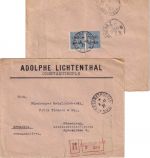 Frankreich/Levante - 7 Pis 20 P. Paar Einschreibebrief Constantinopel 4.11.21