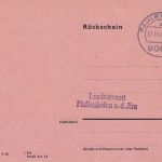 BRD - 8069 Fahlenbach 27.11.66 Rückschein n. Pfaffenhofen