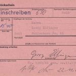 BRD - 8069 Fahlenbach 27.11.66 Rückschein n. Pfaffenhofen