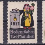 Bayern - München Heckenröschentag 1912 3 versch., farbige Vignetten