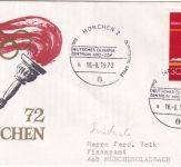 BRD - München Olympiade 1972 SST Dt. Olympiazenstrum ARD/ZDF Schmuckkuvert