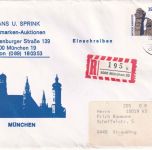 BRD - 350+70 Pfg. SWK Privatganzsache/Einschreibebrief München - Straubing 1991
