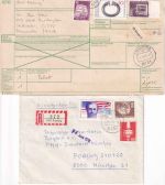BRD - Traubing 1976 Paketkarte n. USA + Einschreibebrief