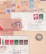 BRD - Percha 7 Belege ca. 1965/83 Paketkarte(n. USA), Portostufen etc.