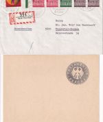 BRD - Percha 7 Belege ca. 1965/83 Paketkarte(n. USA), Portostufen etc.