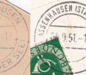 All.Bes./BRD - Assenhausen (Starnberger See) 2 Karten 1948/1951 versch. Stpl.