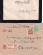 All.Bes./BRD - Penzberg 8 Belege ex 1945/1991 (ua. 5 R-Briefe, 1 Wertbrief etc.)