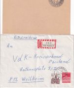 All.Bes./BRD - Penzberg 8 Belege ex 1945/1991 (ua. 5 R-Briefe, 1 Wertbrief etc.)