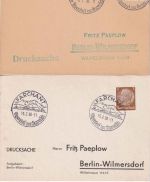 DR - Farchant 1936/38 2 versch. Handwerbestempel a. Drucksachenkarten