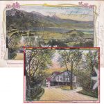 Bayern - Kochel Bahnrestauration + Ortsansicht farb. Mehrbild-AK 1901