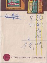 BRD - 30 Pfg. Bauwerke "Karte" (Bedienungszettel) n. ÖSTERREICH Ettal 1968