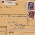 Bayern - 2 M. Ludwig u.a. Paketkarte Garmisch - Moos b. Plattling 26. APR 20