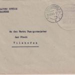 All.Bes. - Regensburg 26.10.45 Dienstbrief (Town Majors Office) n. Vilshofen