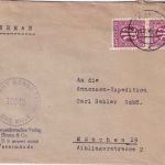 AM-Post - 2x12 Pfg. dt. Druck Zensurbrief Wesermünde - München 23.2.46