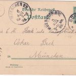 DR - Sörup 4/8 96 kl. K1 5 Pfg. Ganzsachenkarte n. München