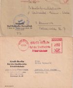 Berlin - Verwaltungsämter Absenderfreistempel 3 Briefe/1 Karte ex 1949/73