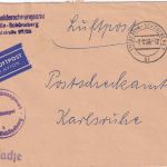 Berlin - B.-Schöneberg 1958 Luftpost-Postsache ans PSchA Karlsruhe