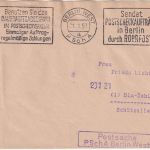 Berlin - B.-West PSchA Postsache/Ortsbrief Masch.werbestempel/Posteigenwerbung