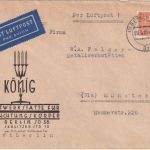 Berlin - 25 Pfg. Bauten illustr. Firmenluftpostbrief n. Münster 1951