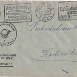 Berlin - B.-West PSchA Postsache/Ortsbrief Masch.werbestempel/Posteigenwerbung
