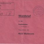 BRD - Prien (Chiemsee) 14.6.84 portofreier Wahlbrief n. Mettamnn