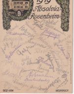 Bayern - Rosenheim Absolvia 1919 farb. Künstlerkarte m. Unterschriften