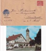 Bayern/BRD - Egling Dienstbrief 1919 + farb. AK Gasthaus Oberhauser 1969