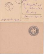 DR/BRD - Ambach Ganzsache 1933 + Blankoabschlag Siegel Postagentur ca. 1960