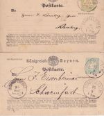 Bayern/DR/BRD - Staffelstein 5 Belege (Dienstbriefe, GA etc.) ex 1875/1957