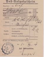 Bayern - Bamberg III 1. NOV 97 K1 Aufgabeschein f. Wertbrief/kgl. Angelegenheit