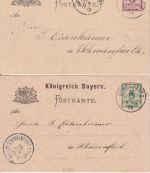 Bayern - Schesslitz 1883/1898 K1 mit u. ohne Jahreszahl 5 Pfg. Ganzsachen