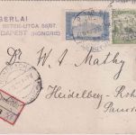 Ungarn - 2,50 K. Parlament u.a. Einschreibekarte Budapest - Heidelberg-R. 1921