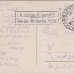 Ungarn - Rákosszentmihály 1915 Feldpostkarte zweispr. Ra2 Von der Armee im Felde