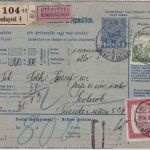 Ungarn - 10 f. Ganzsache+Zusatz/Nachnahmepaketkarte Budapest - Szolnok 2.12.18