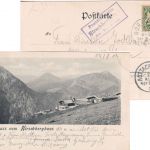 Bayern - Hirschberghaus T. Dorf Kreuth Posthilfstellen-Ra2 Karte n. Egern 1901