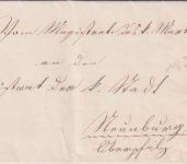 Bayern - Tölz 6/10 HKS Dienstbrief n. Neunburg v/W. 1865 m. Inhalt