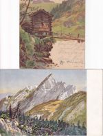Bayern Rotwandhaus T. Neuhaus b. Schliersee Posthilfstellen-Ra3 2 Karten 1902/15