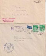 Bizone - (13b) Litzldorf ü. Rosenheim Landpost-Ra2 2 Briefe 21.8./4.12.48