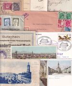 Bayern/DR/BRD - Traunstein 17 Belege(Briefe/Ansichtskarten/Notgeld) ca.1830/1976