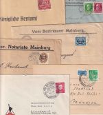 Bayern/DR/Bizone/BRD - Mainburg 6 Belege (5 Briefe/1 Karte) ca.1919/1959